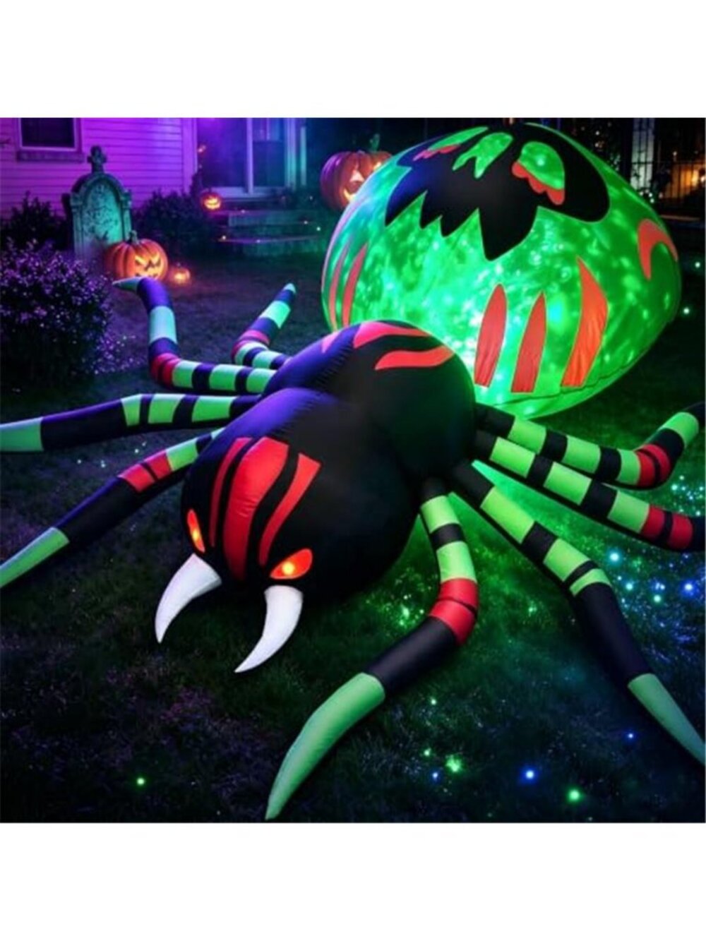 11FT Halloween Inflatables Giant Spider Blow Ups Outdoor Decor Yard Lawn